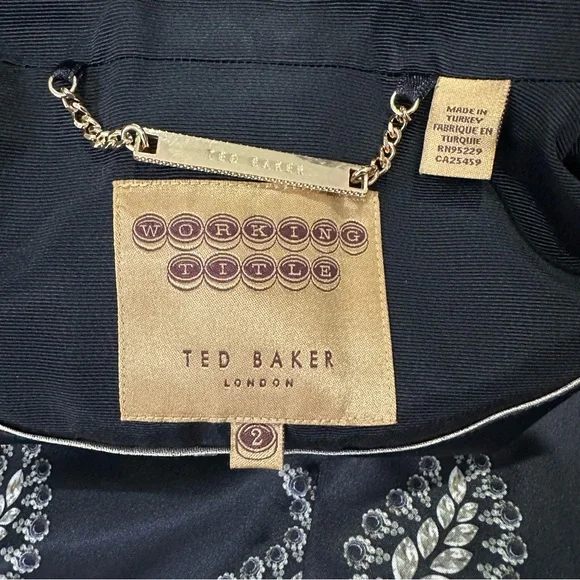 Ted Baker Women’s London Katcia Velvet Tuxedo Blazer Jacket Size 2, US-4 $257